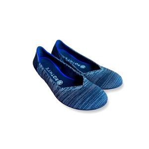 Rothys Shoes Birdseye Black White Knit Flats Round Toe Washable Women's Size 8